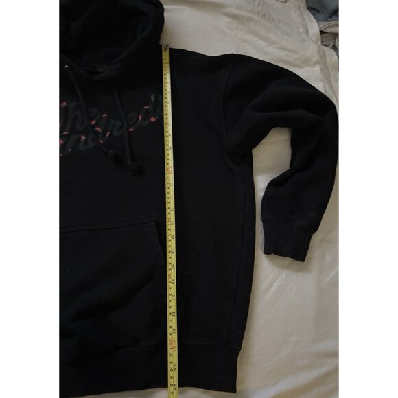 The Hundreds Black Pullover Hoodie ROSES ON LOGO MENS SIZE M PRE-OWNED - Picture 4 of 7